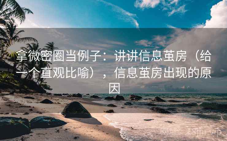 拿微密圈当例子：讲讲信息茧房（给一个直观比喻），信息茧房出现的原因