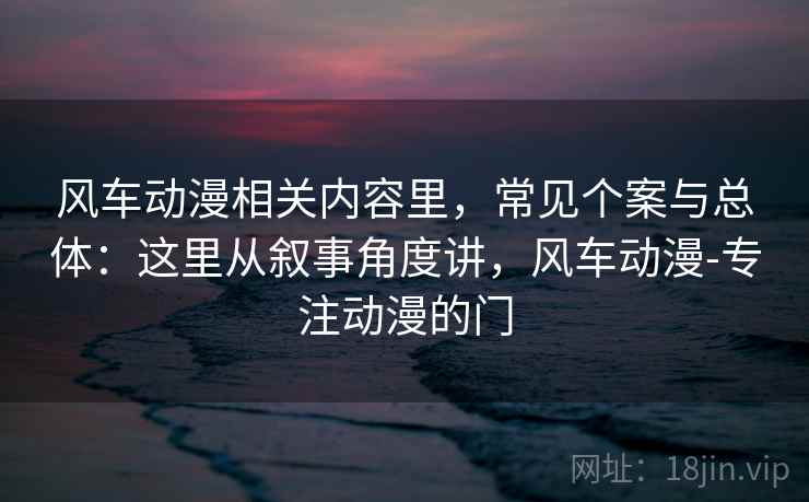 风车动漫相关内容里，常见个案与总体：这里从叙事角度讲，风车动漫-专注动漫的门